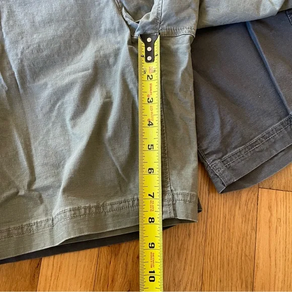 2 Pairs Eddie Bauer Shorts Womens 12 Green & Gray Ripstop Cargo Cotton Stretch - Picture 8 of 9